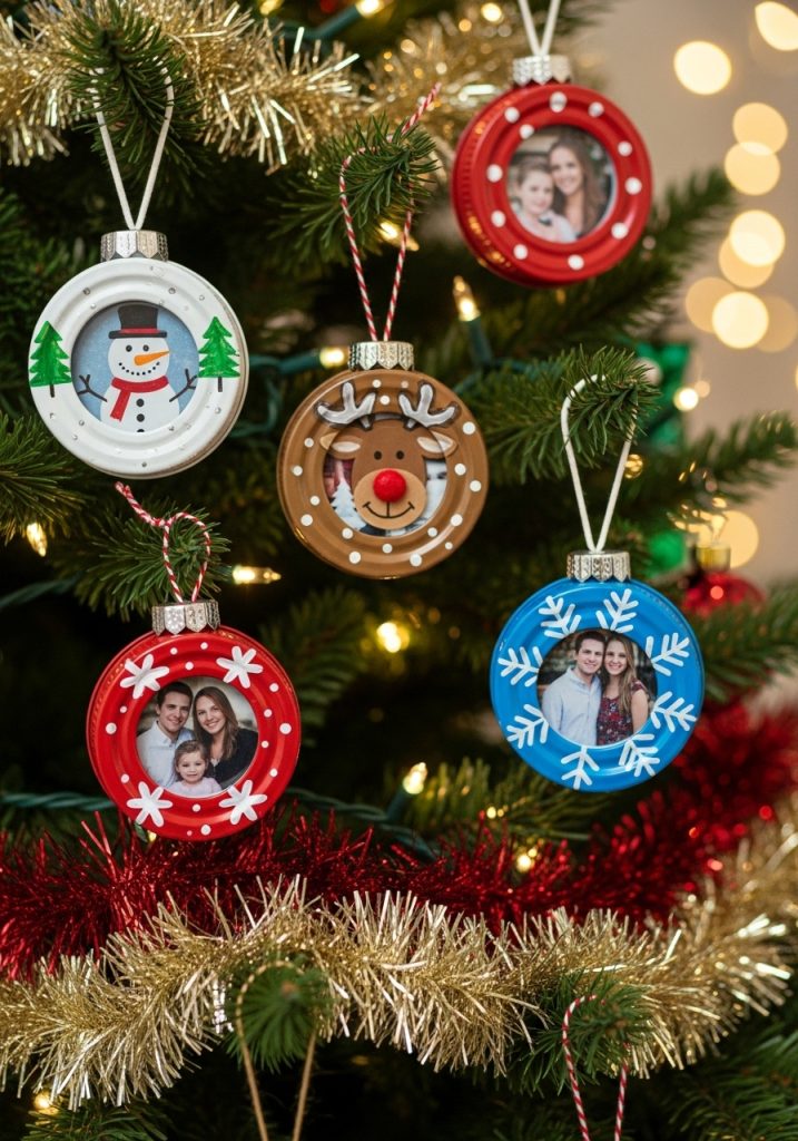 Jar Lid Photo Frames