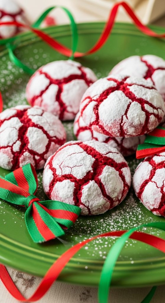 Red Velvet Crinkle Cookies
