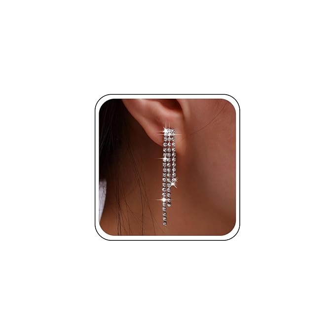 Rhinestone Tassel Earrings