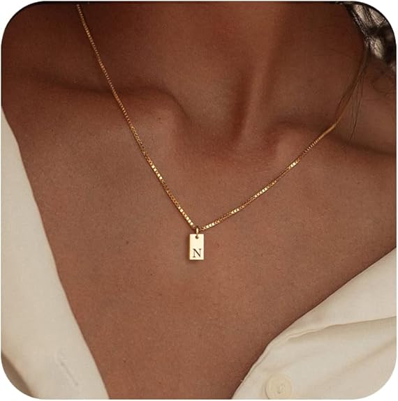 Dainty Gold Initial Necklace