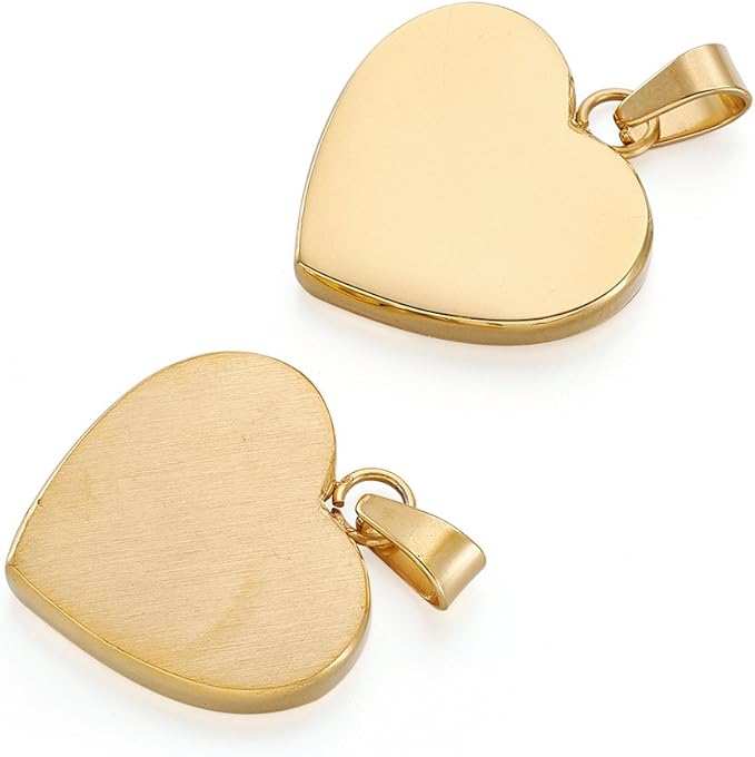 Stainless Steel Heart Pendants (10pcs)