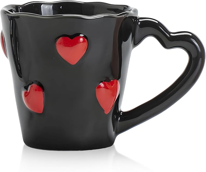 Ceramic 3D Heart Embossed Mug