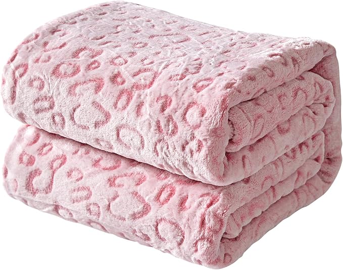 Pink Leopard Print Throw