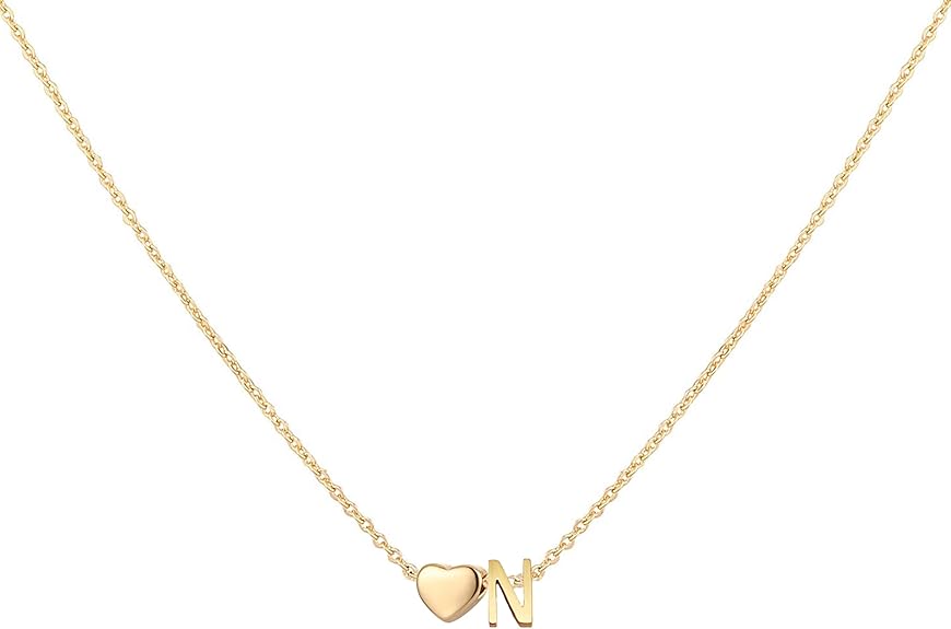 Tiny Heart Initial Necklace