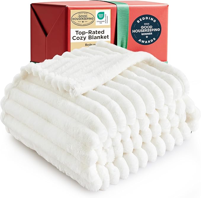 Bedsure GentleSoft White Throw Blanket
