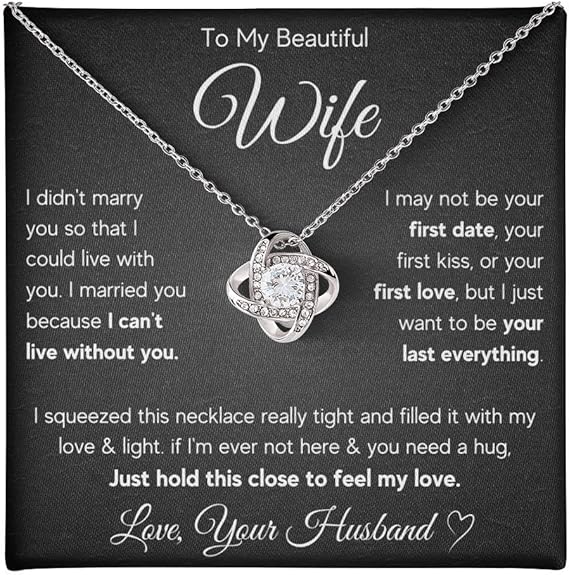 To My Badass Wife Love Knot Pendant