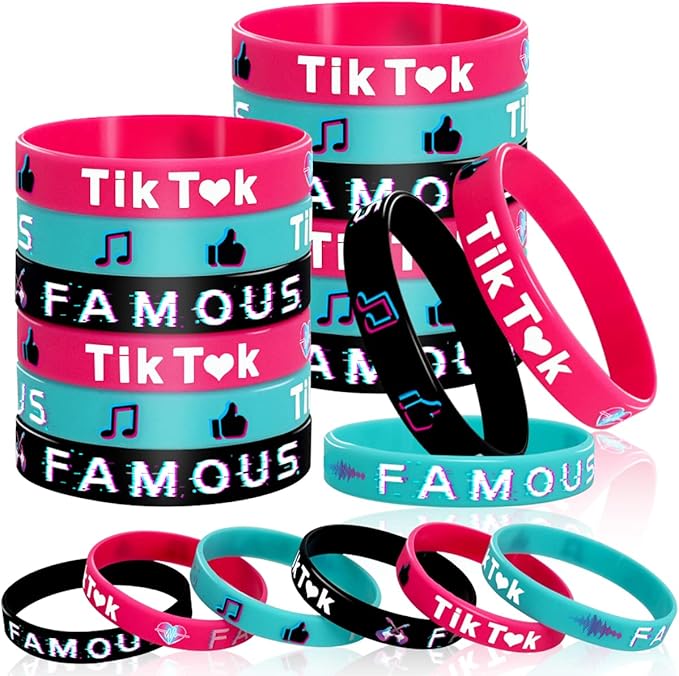 Vuzvuv 18 PCS Music Themed Party Silicone Bracelets
