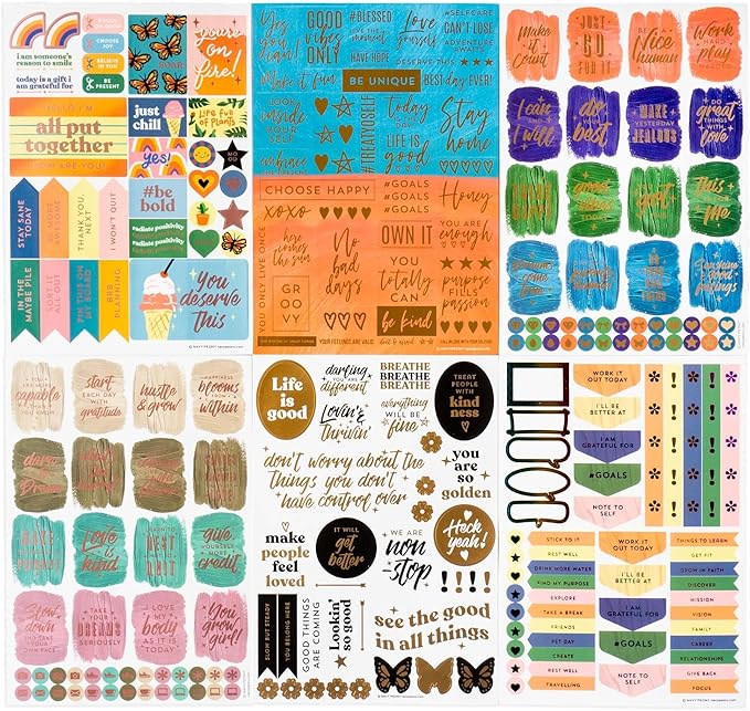 Navy Peony Motivational Vision Board Stickers