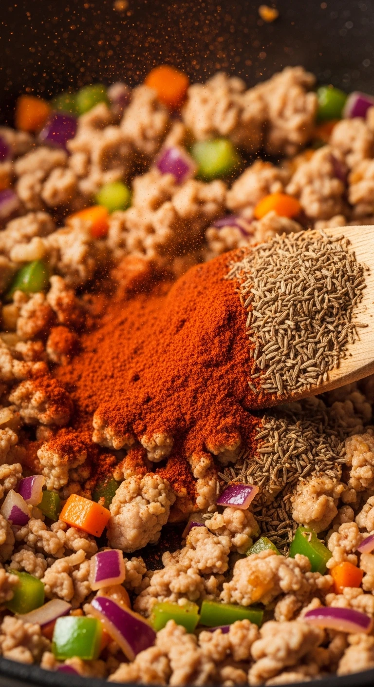 Blooming spices with turkey and vegetables in the  .4.webp