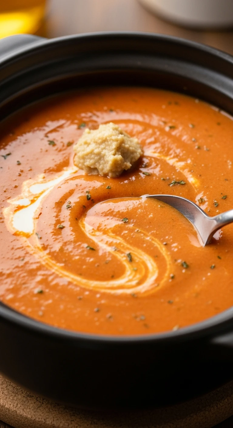 Creamy tomato soup infused with white miso paste f .1.webp