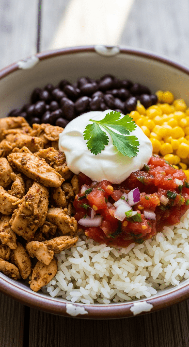 Hearty chicken and black bean burrito bowl .4.png