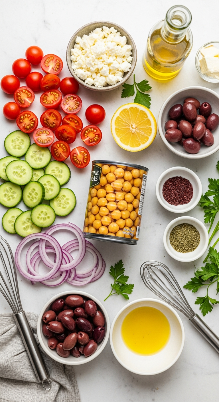 Individual ingredients for a fresh chickpea salad .2.png