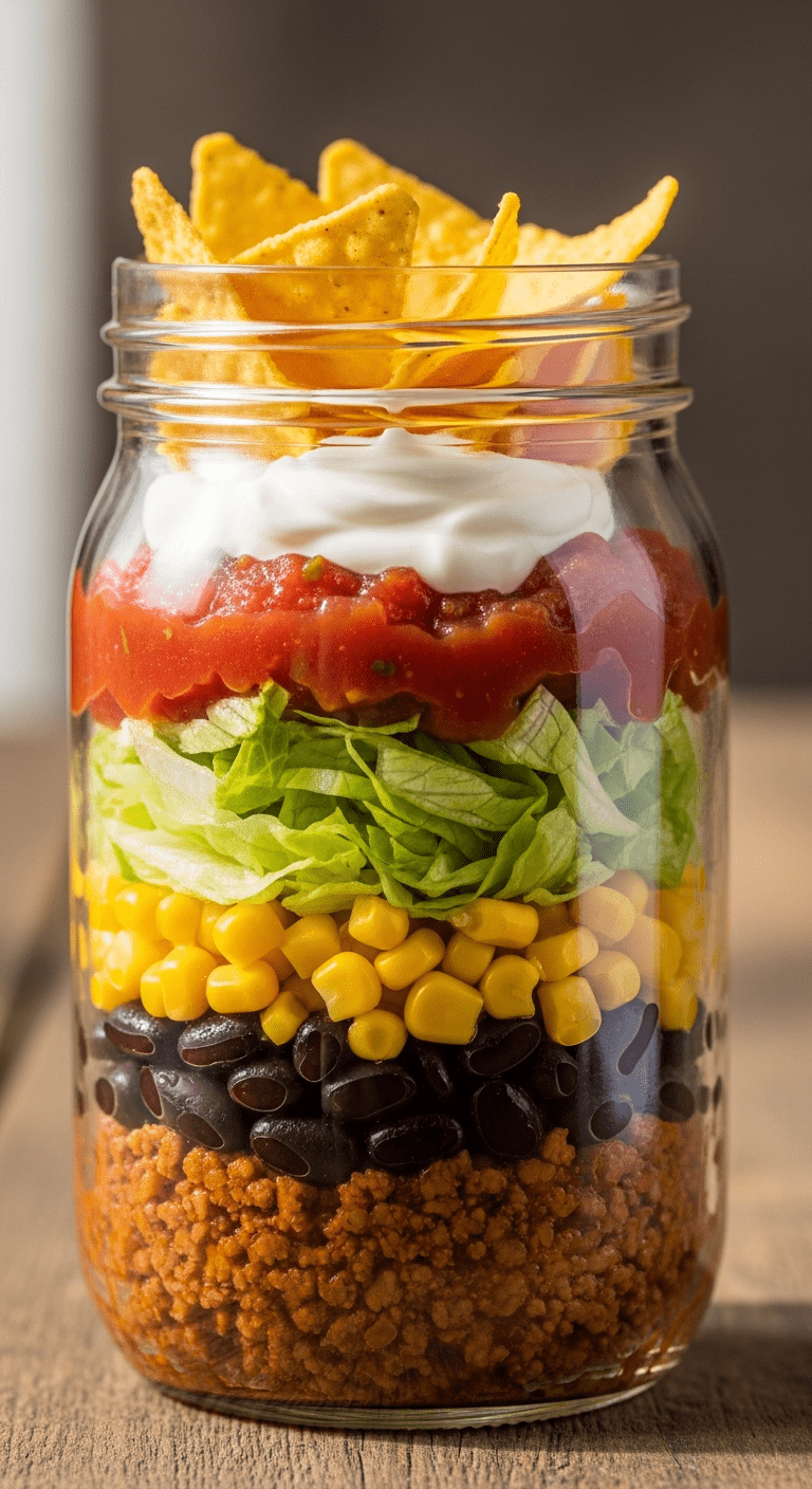 Layering ingredients into a mason jar for a taco s .45.png