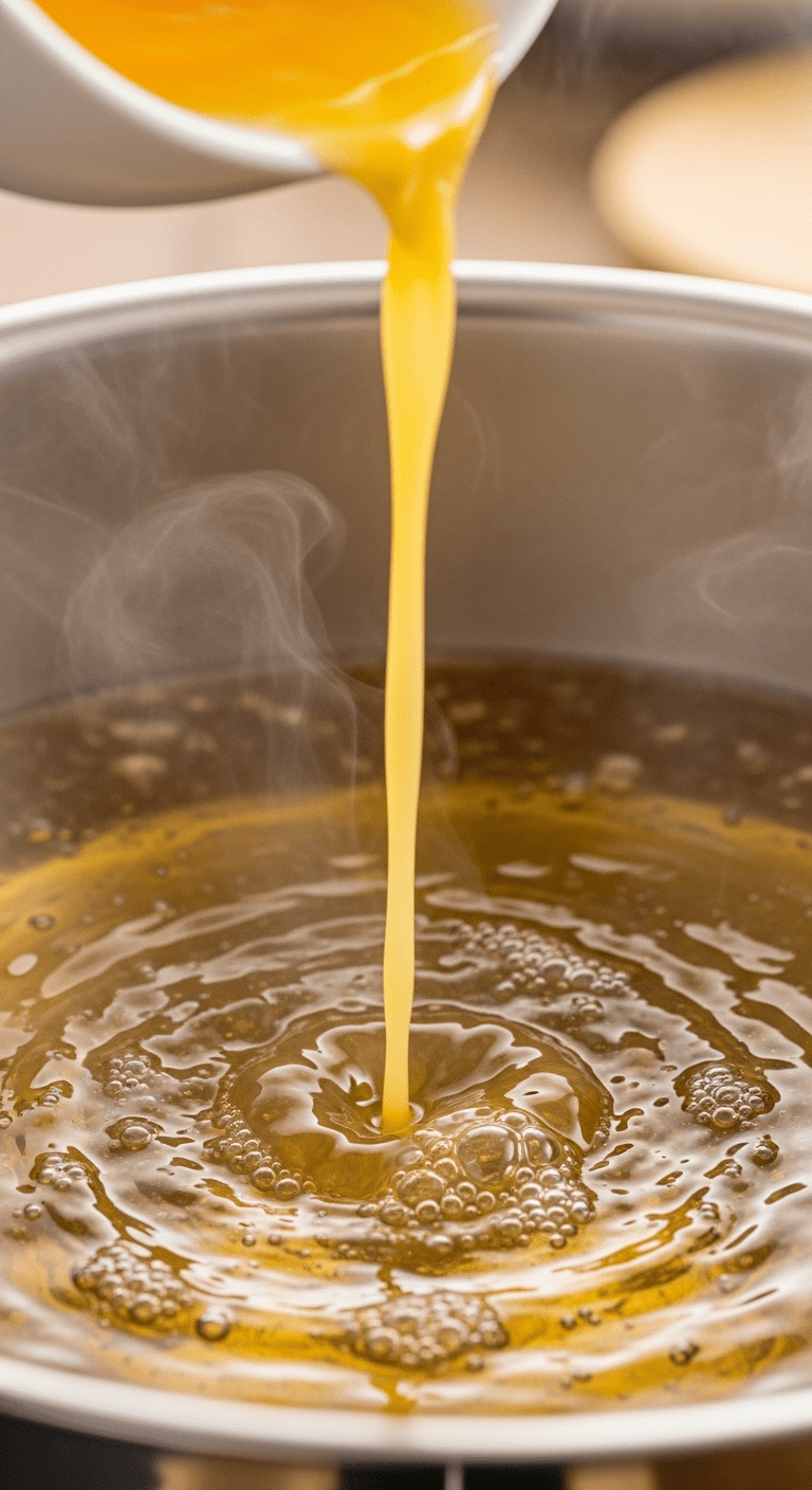 Pouring eggs into simmering broth to create egg ri .15.png