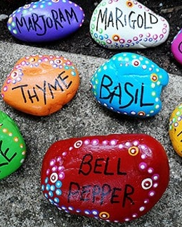 backyard decor ideas rock garden markers