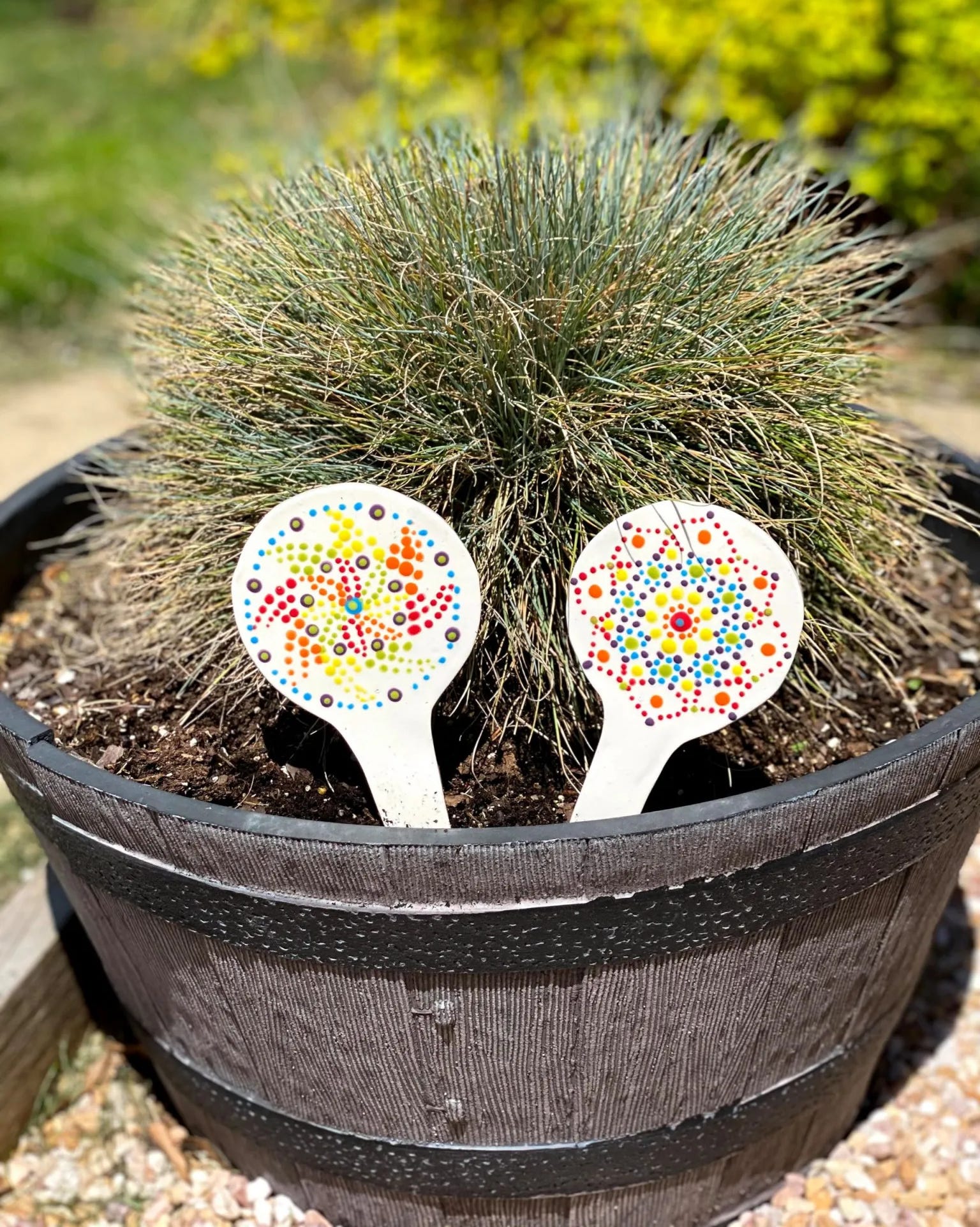 best backyard decor mandala garden markers