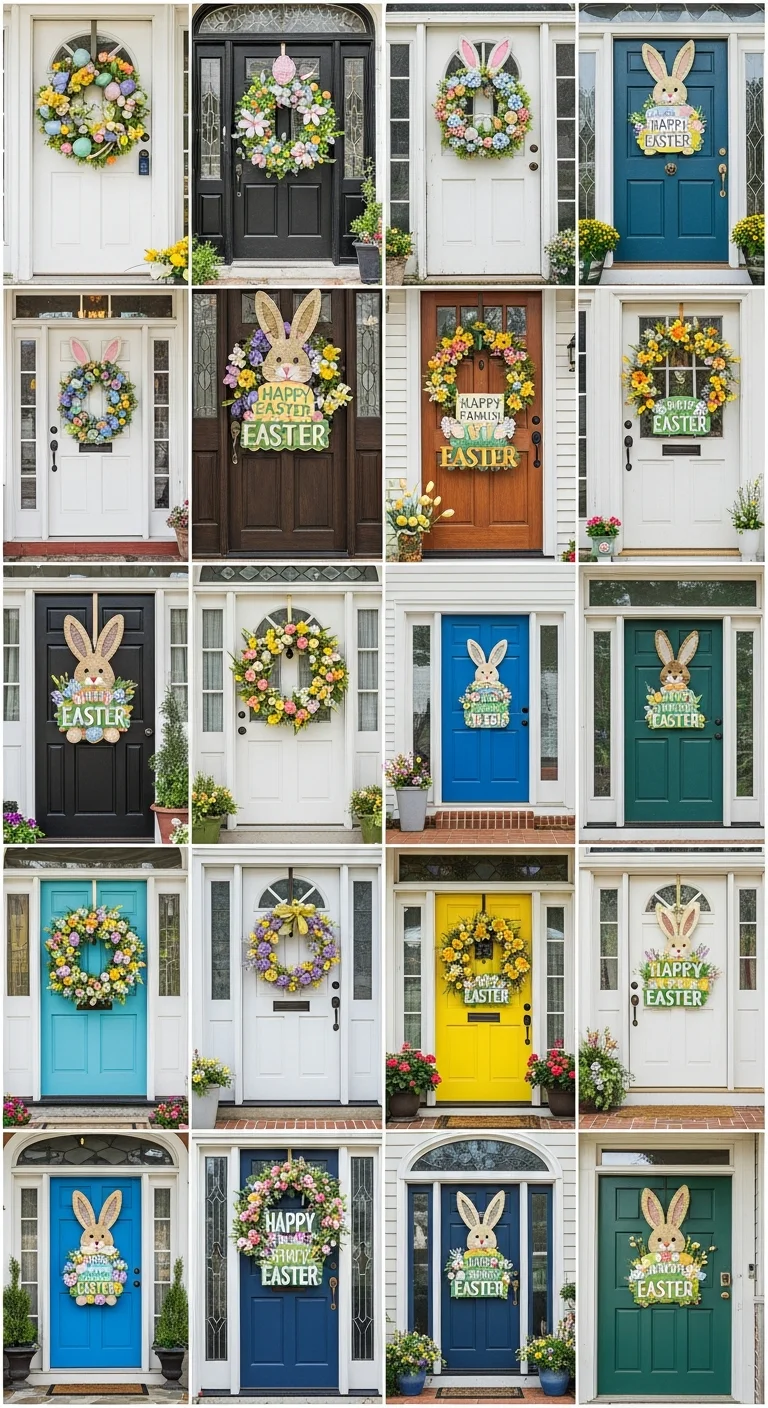 24 Colorful Easter Door Decoration Ideas