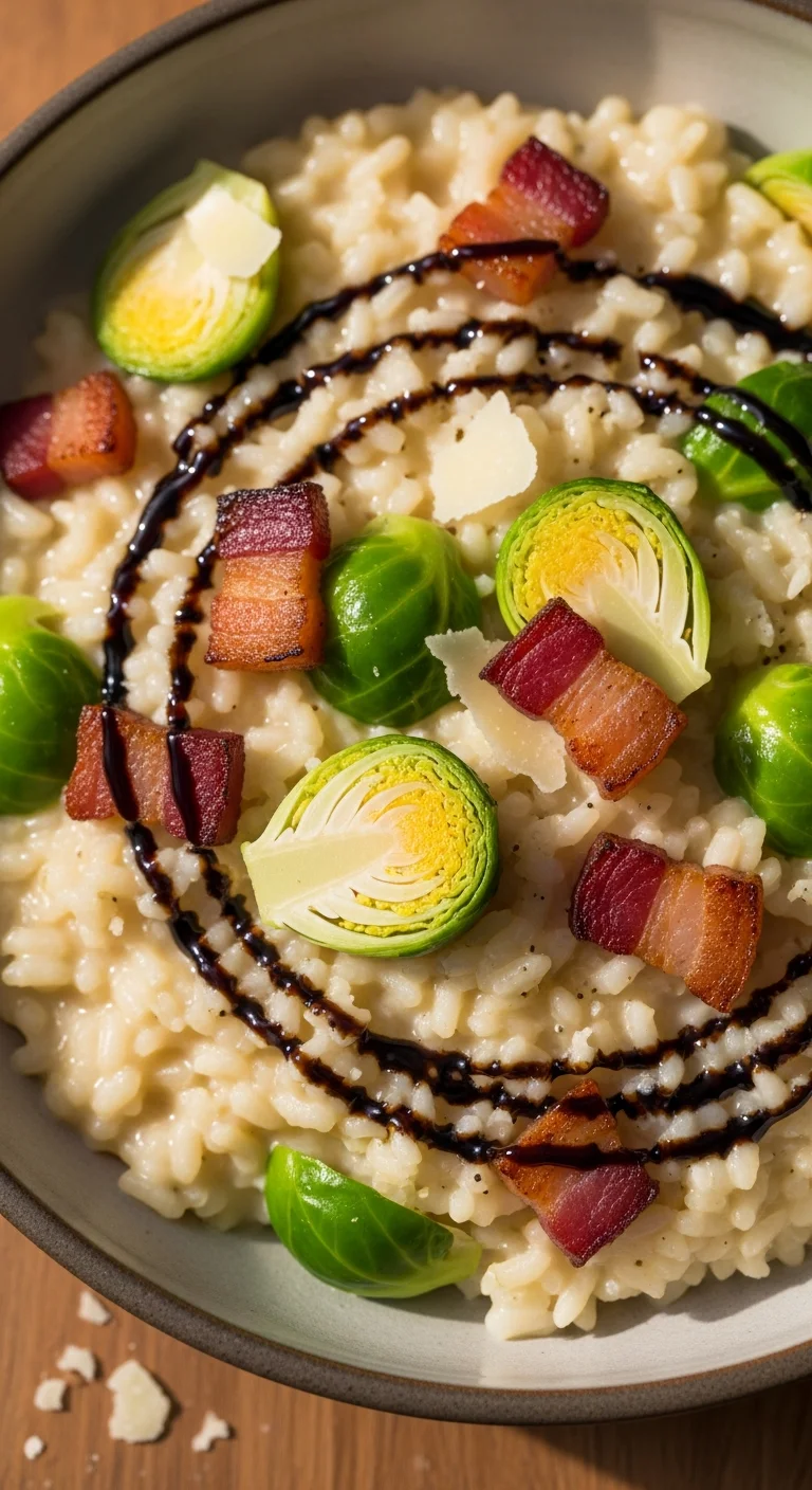Brussels Sprout Leaf and Pancetta Risotto