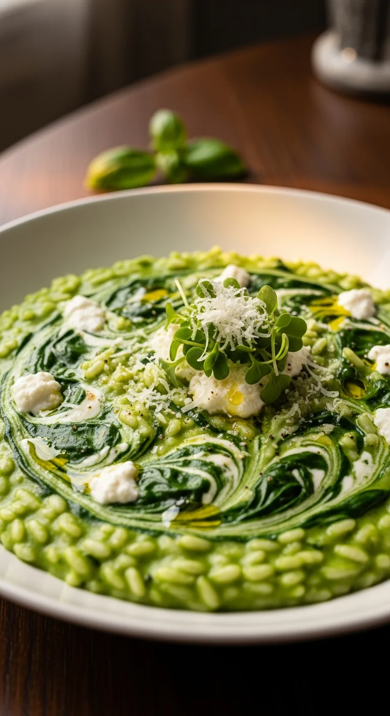 Spinach and Ricotta Swirl Risotto