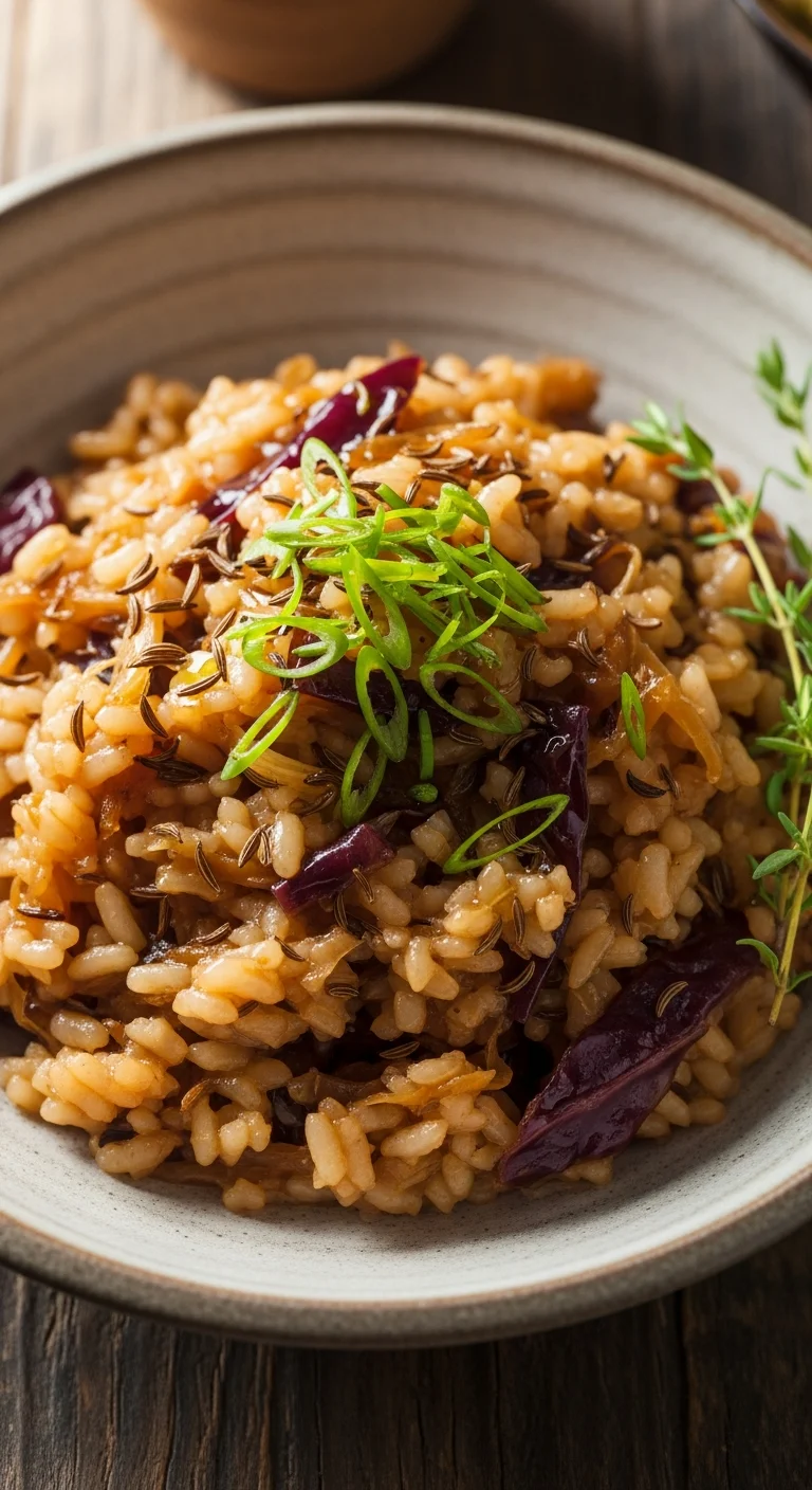 Braised Cabbage and Caraway Seed Risotto