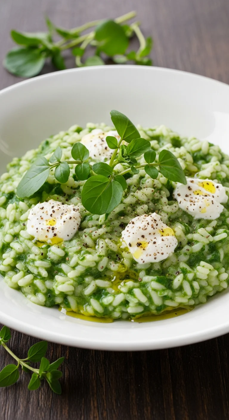 Watercress and Goat Cheese Risotto