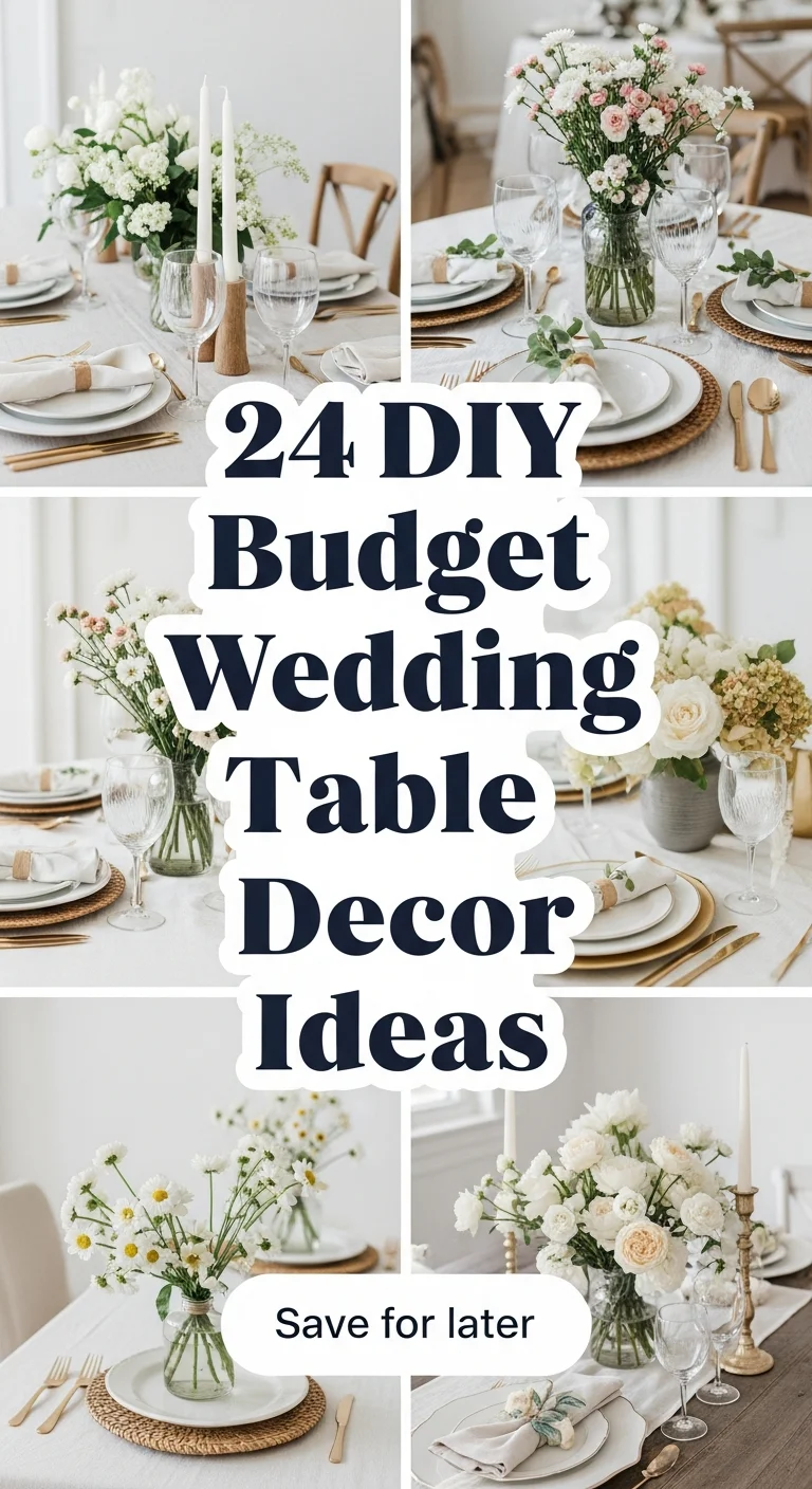 24 DIY Budget Wedding Table Decor Ideas