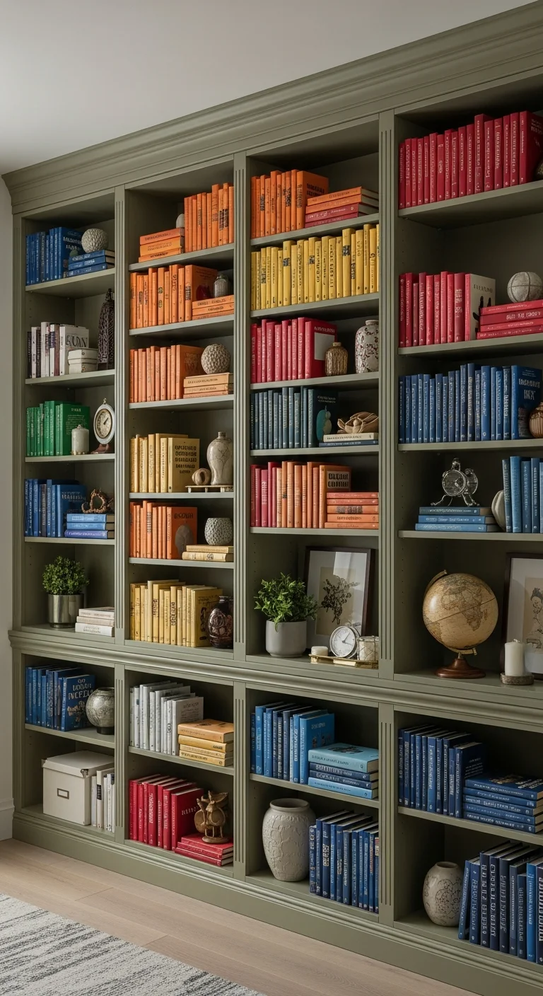 Faux Built-In Bookshelves